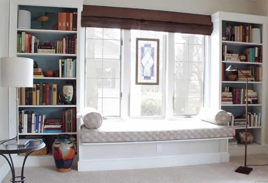 Bookcase Built-In Window Seat